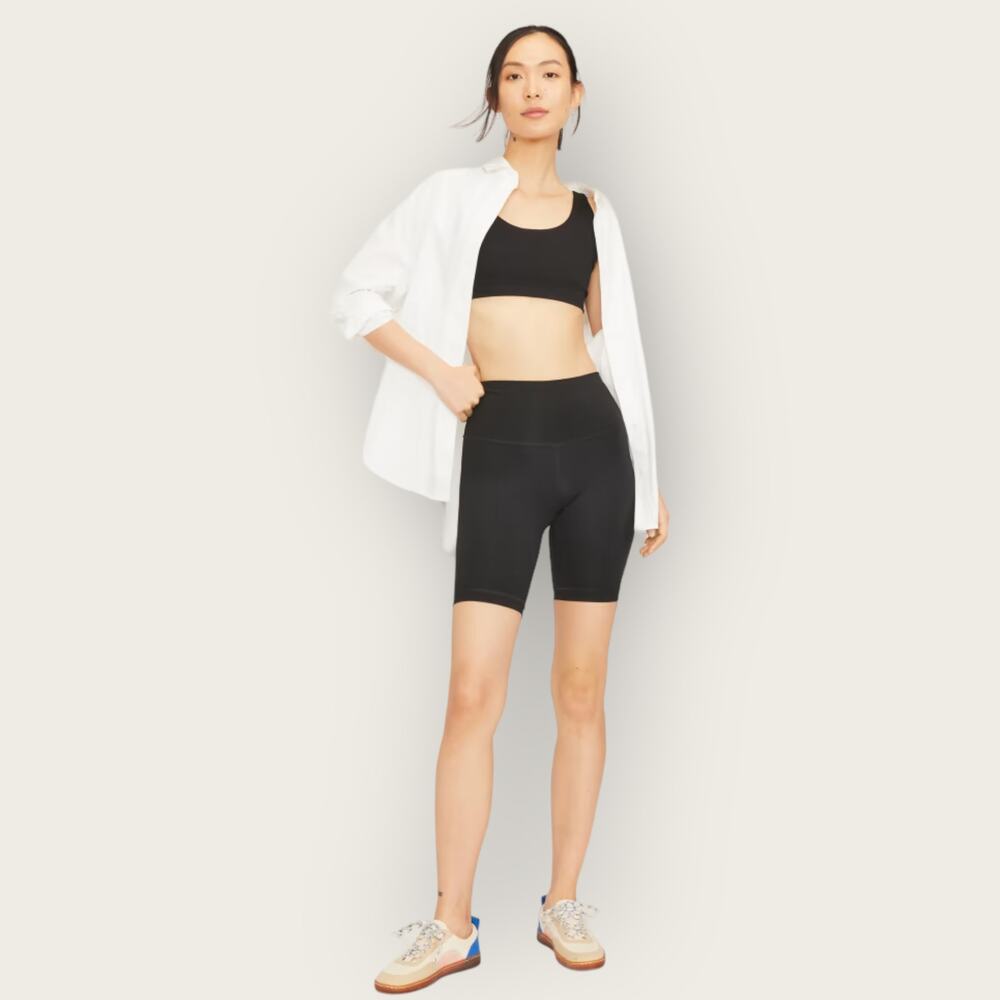 Everlane The Perform Bike Short | Small | Black High Wasit Athleisure Edgy Comfy